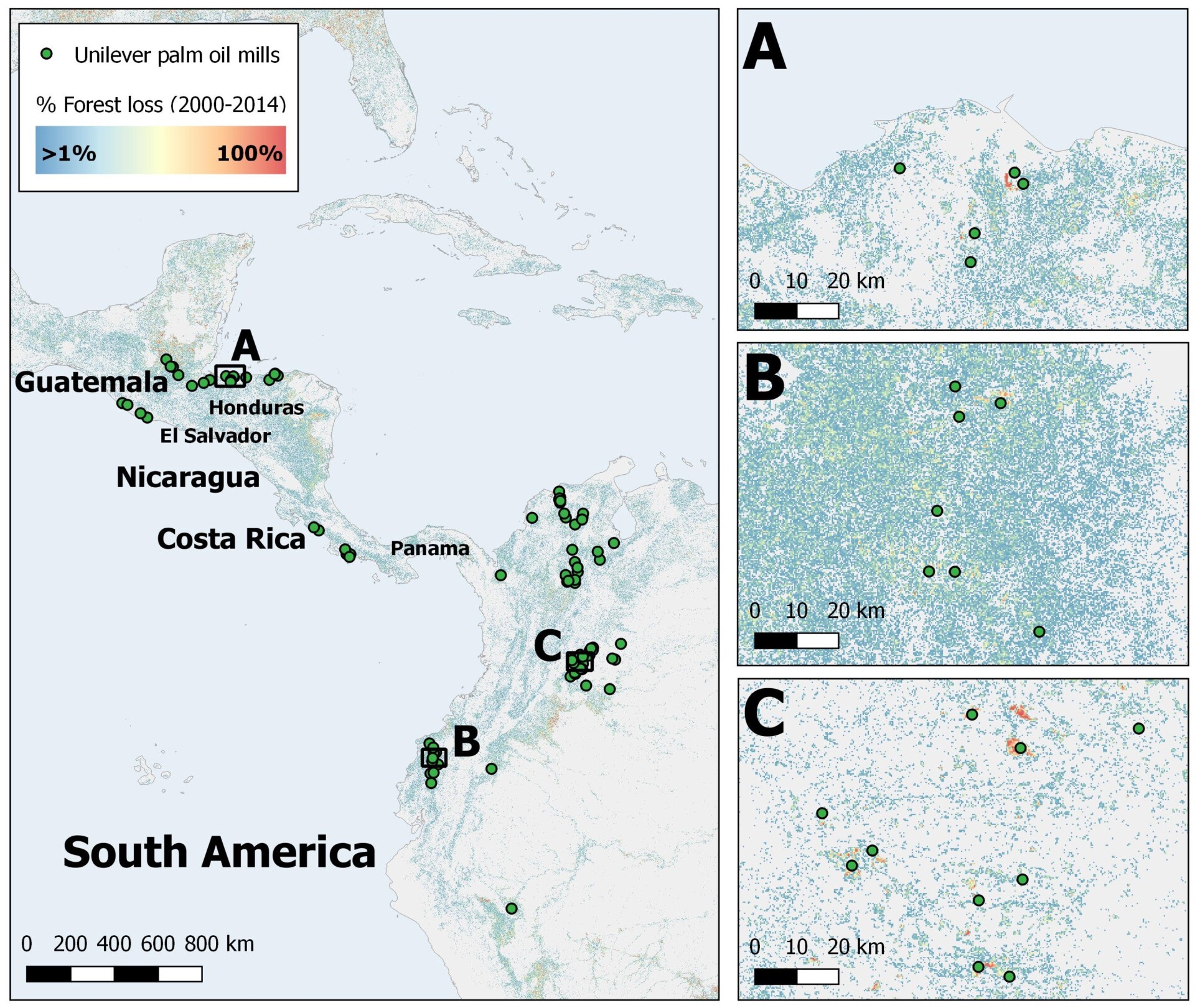 Forest change in South America and others