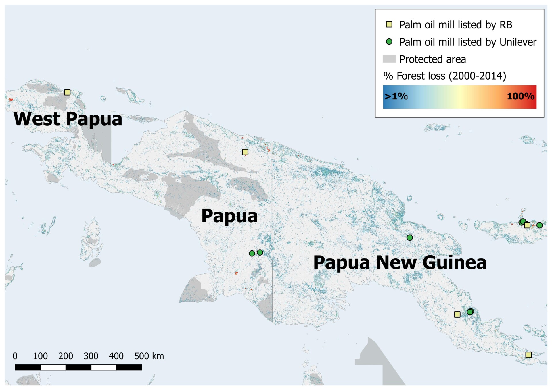 Forest change in Papua and Papua New Guinea